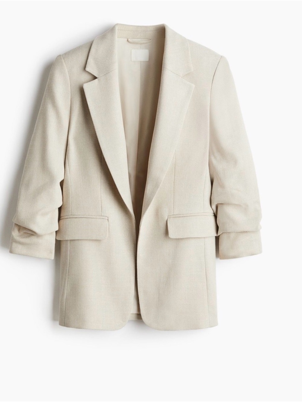 H&M Light Cream Textured Blazer